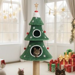 Cat Tree Tower With Cat Scratch Post