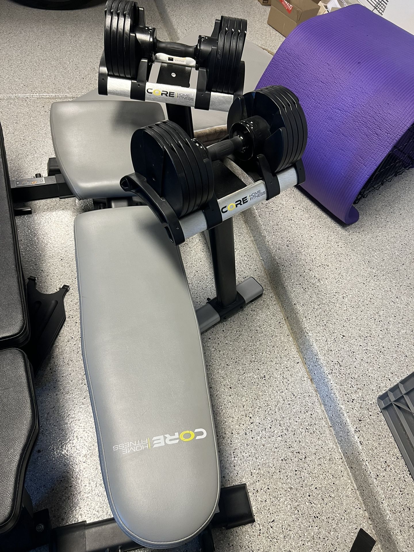Core Home Fitness Dumbbells And Weight Bench