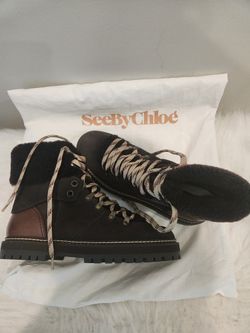 New (Without Box) See By Chloe Colorblock Boots Sz 40 **run Small