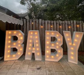 BABY marquee letters