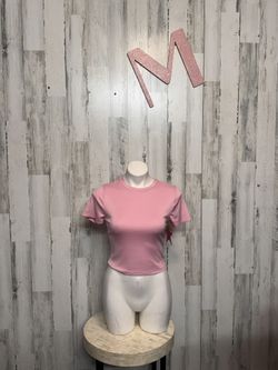 Love J Ribbed Open Back Tie Crop Top  Size M NWT