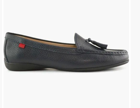 Marc Joseph New York Riviera Tassel Loafers Navy Grainy Women's Shoes, Size 7M