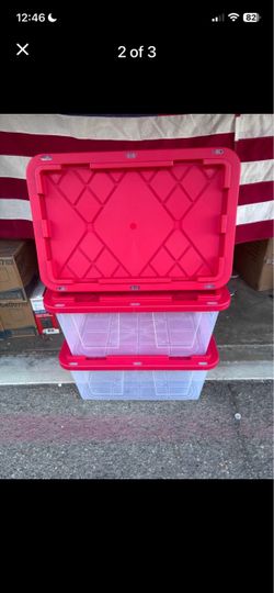 Clear Heavy duty bins 27 gallons