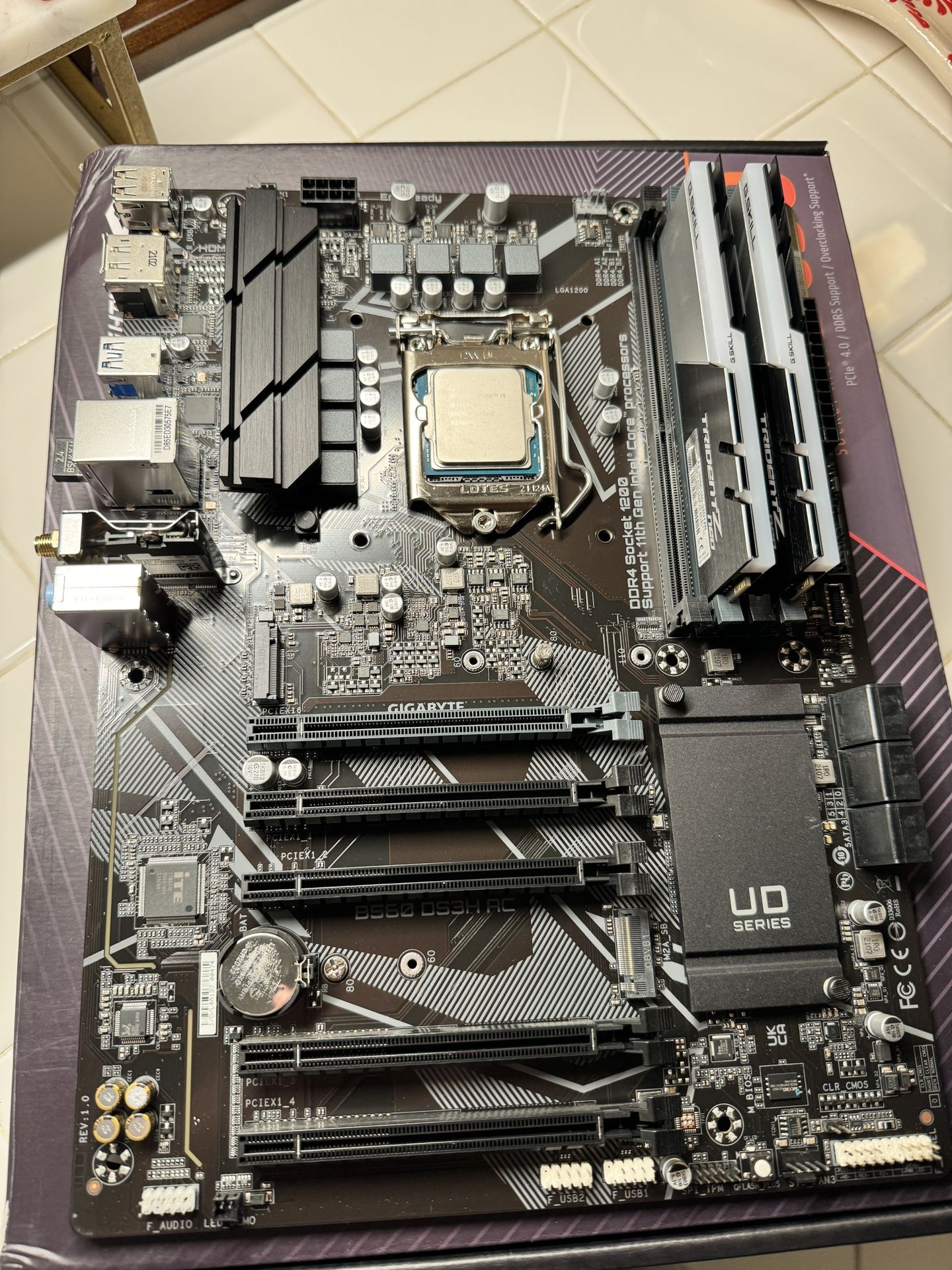 Intel B560 Mother Board And Intel CPU And ram