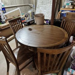 Wood Table With 4 Chairs 