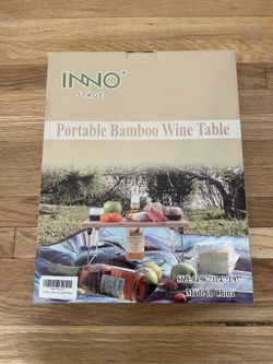 Portable Bamboo Wine Table 