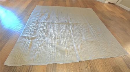 West Elm - Bed Quilt (108"L x 92"W) - Cotton - Cream Colored