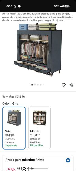 Brand New Portable Wardrobe Closet – 3 Drawers & Hanging Rods