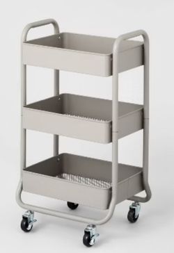 2 Gray metal carts