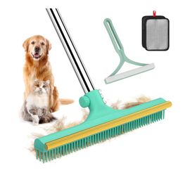 Brand  new Carpet Rake for Pet Hair Removal - 60" Adjustable Long Handle Carpet Rake, 3 in 1 Reusable Pet Hair Removal Tool Kit