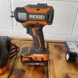 Rigid Impact Drill With Charger And Battery 