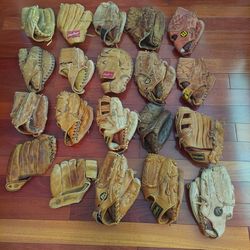 Vintage Ball Gloves and Collectible Bats