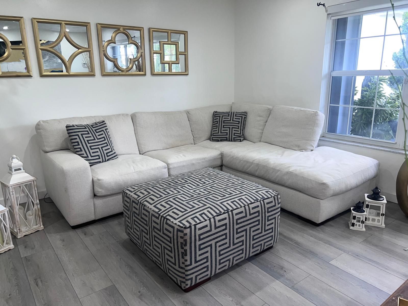 Off White Living Room Sectional For Sale 