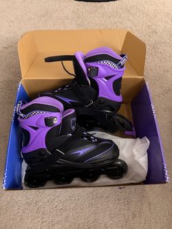 Purple and Black Inline Roller Skates