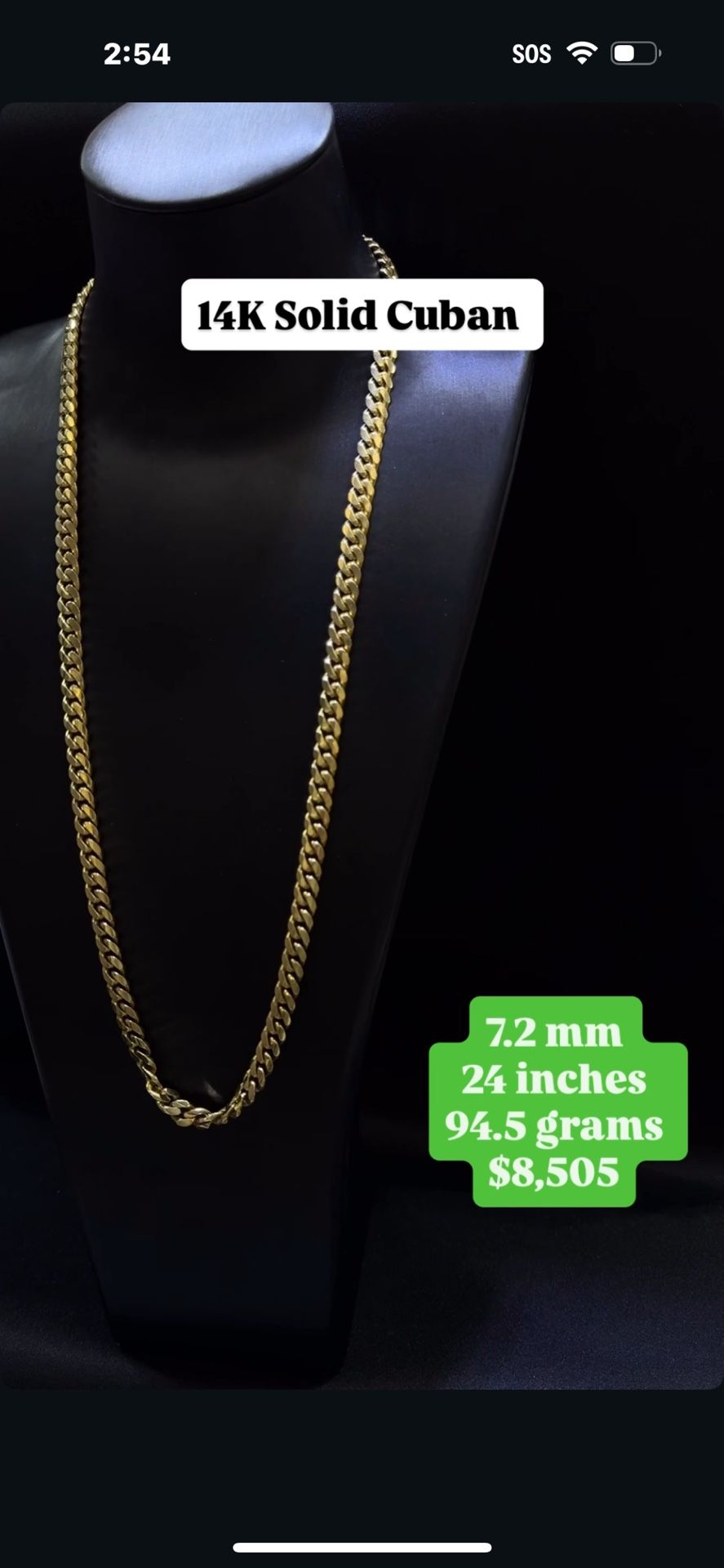 14K SOLID CUBAN CHAIN