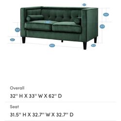  Loveseat (Grey Velvet)