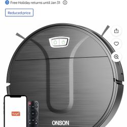 ONSON Robot Vacuum Cleaner, 3500Pa Vacuum Cleaner with Schedule, App//Wi-Fi/Alexa, Slim, Ideal for Hard Floor, Pet Hair