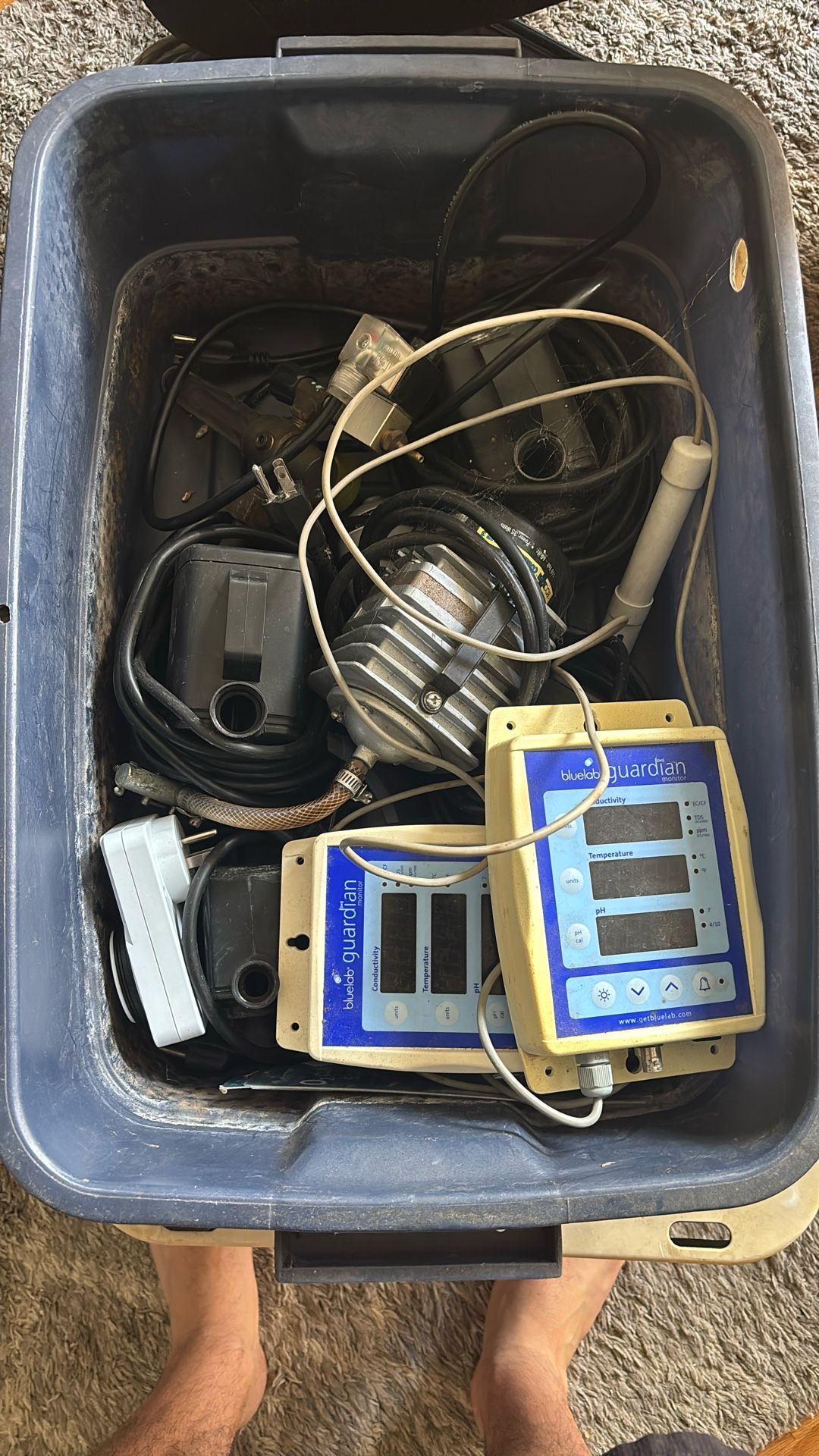 Box Of Goodies: Ph Meters, Air Pump, Water Pumps, Thermostats