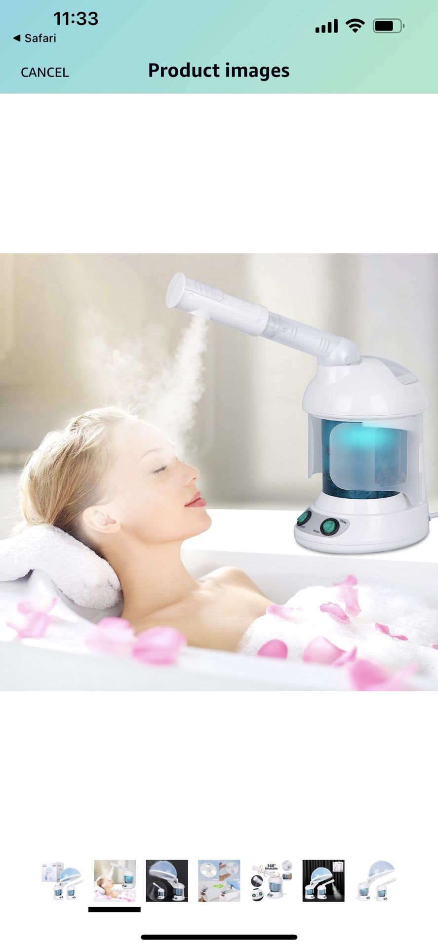 Portable 2 In 1 Hair and Facial Steamer with Bonnet Hood for Personal Home Use