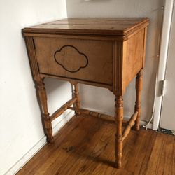 Solid Wood Sewing Table Cabinet Vintage Antique