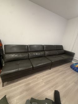 Grey Leather Sofa