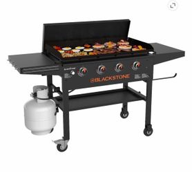 Blackstone Original Outdoor Griddle, 4-Burner 36 Inch Flat Top Grill with Hard Cover, Black