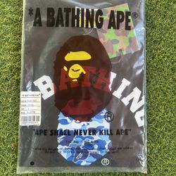 Black Bape T Shirt Blue Camo Ape Large