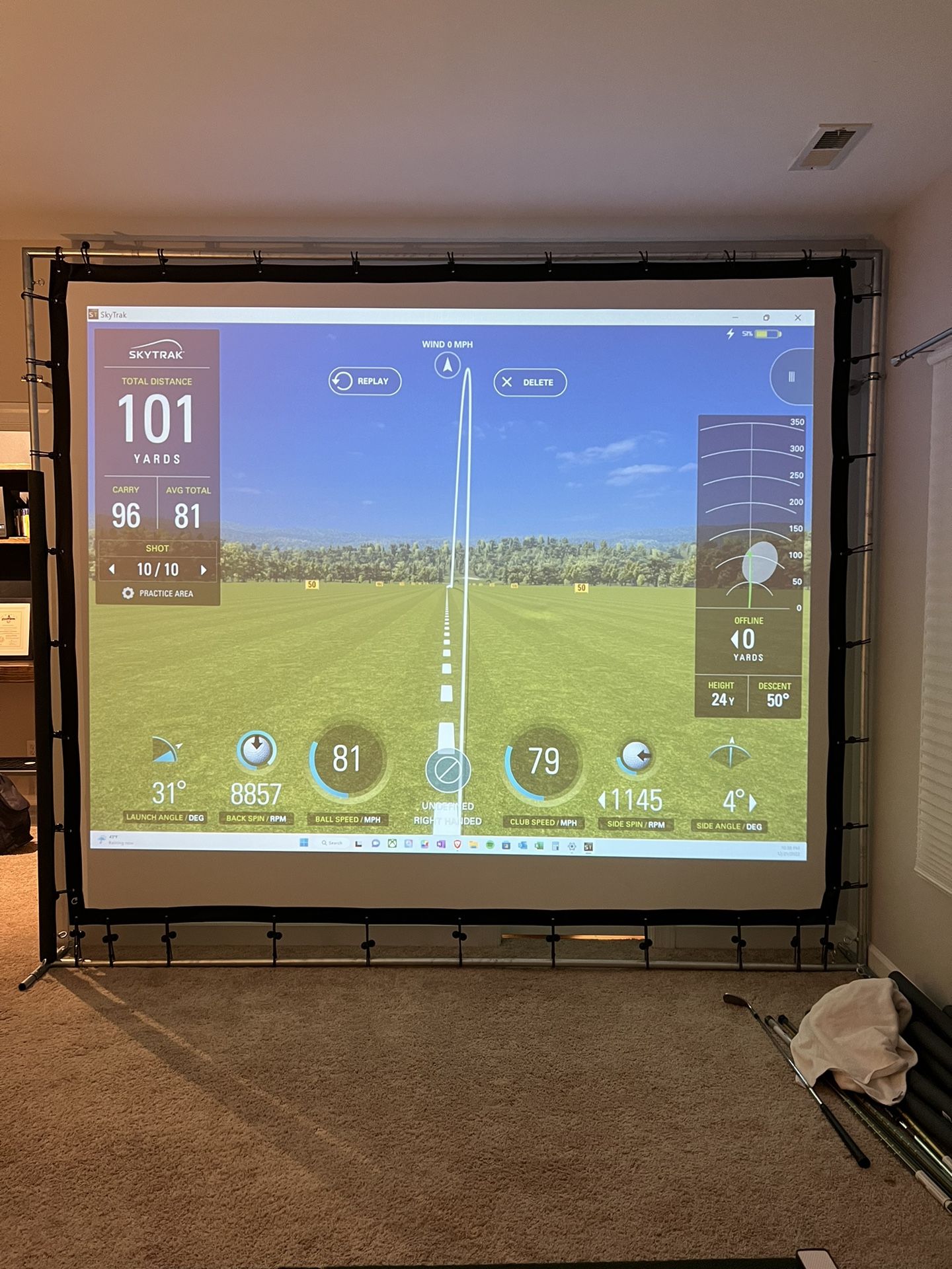 Golf Simulator Screen And Frame