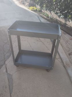 Steel utility tool work cart 2 shelves