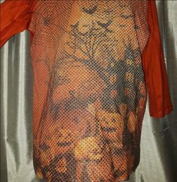 Women's Festive Halloween Haunted House Long Sleeve Blouse
