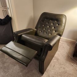Green leather chair