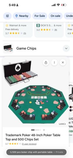 Trademark Poker 48-Inch Poker Table Top and 500 Chips Set