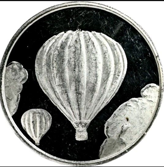 Hot Air Balloon 1oz .999 Fine Silver Round