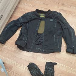Motorcycle Jacket,,  And Motorcycle Gloves 