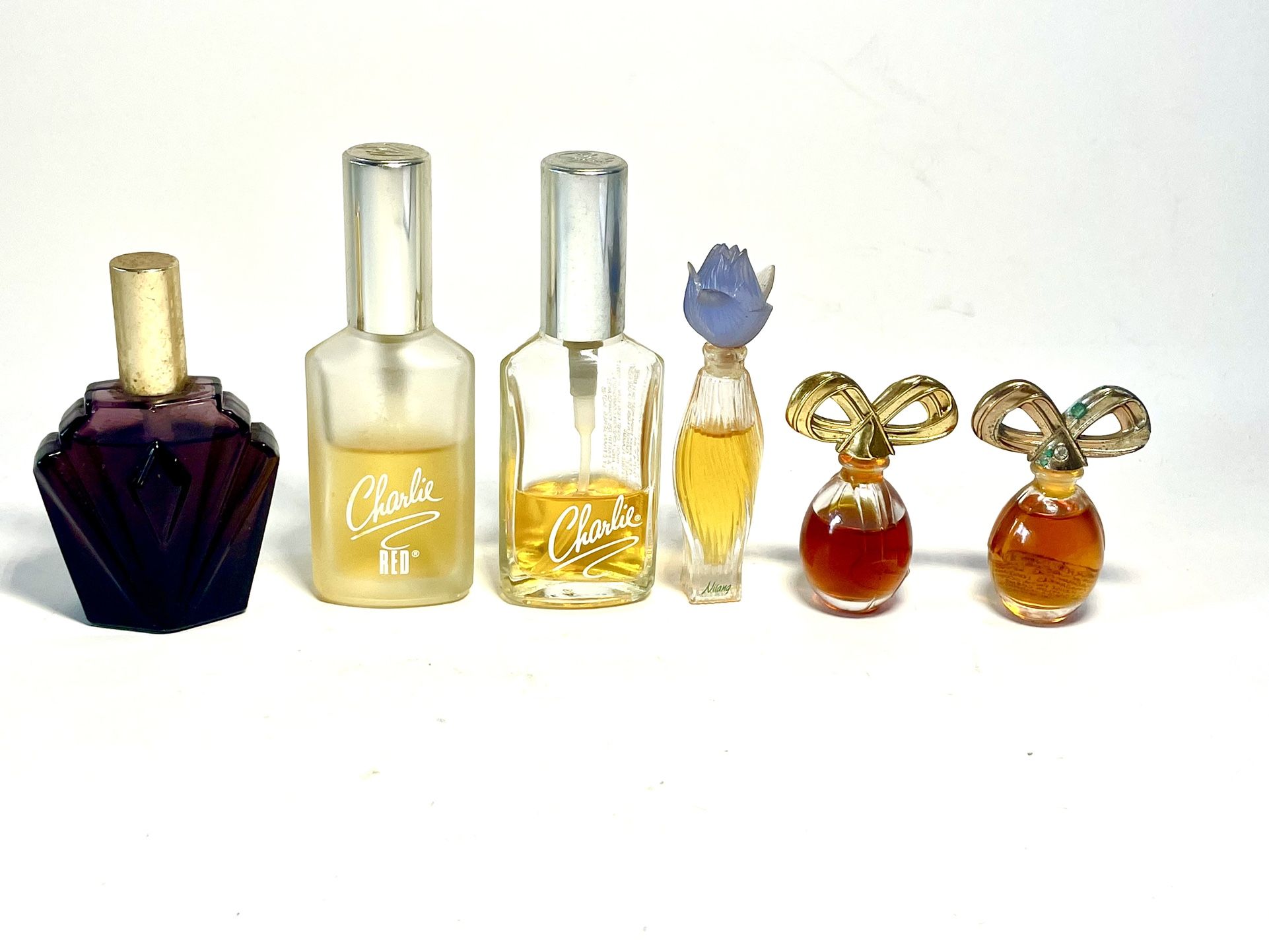 6 Piece Perfume Lot Elizabeth Taylor Lalique Charlie ++