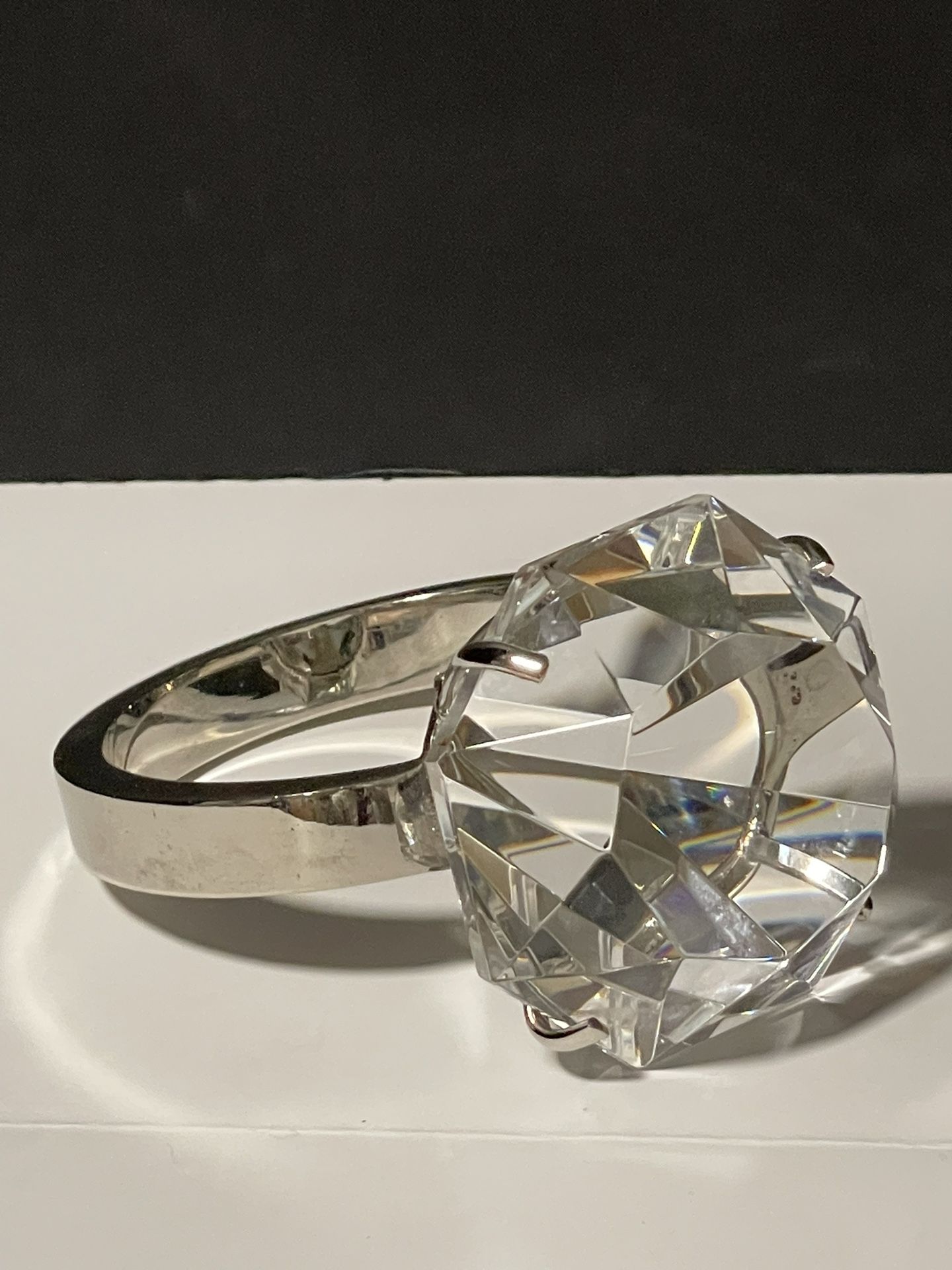 Giant Faux Diamond Ring Paper Weight Prop