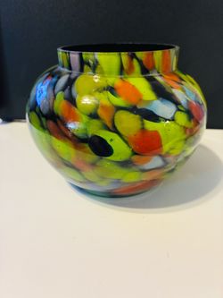 Multicolor Art Glass Vase