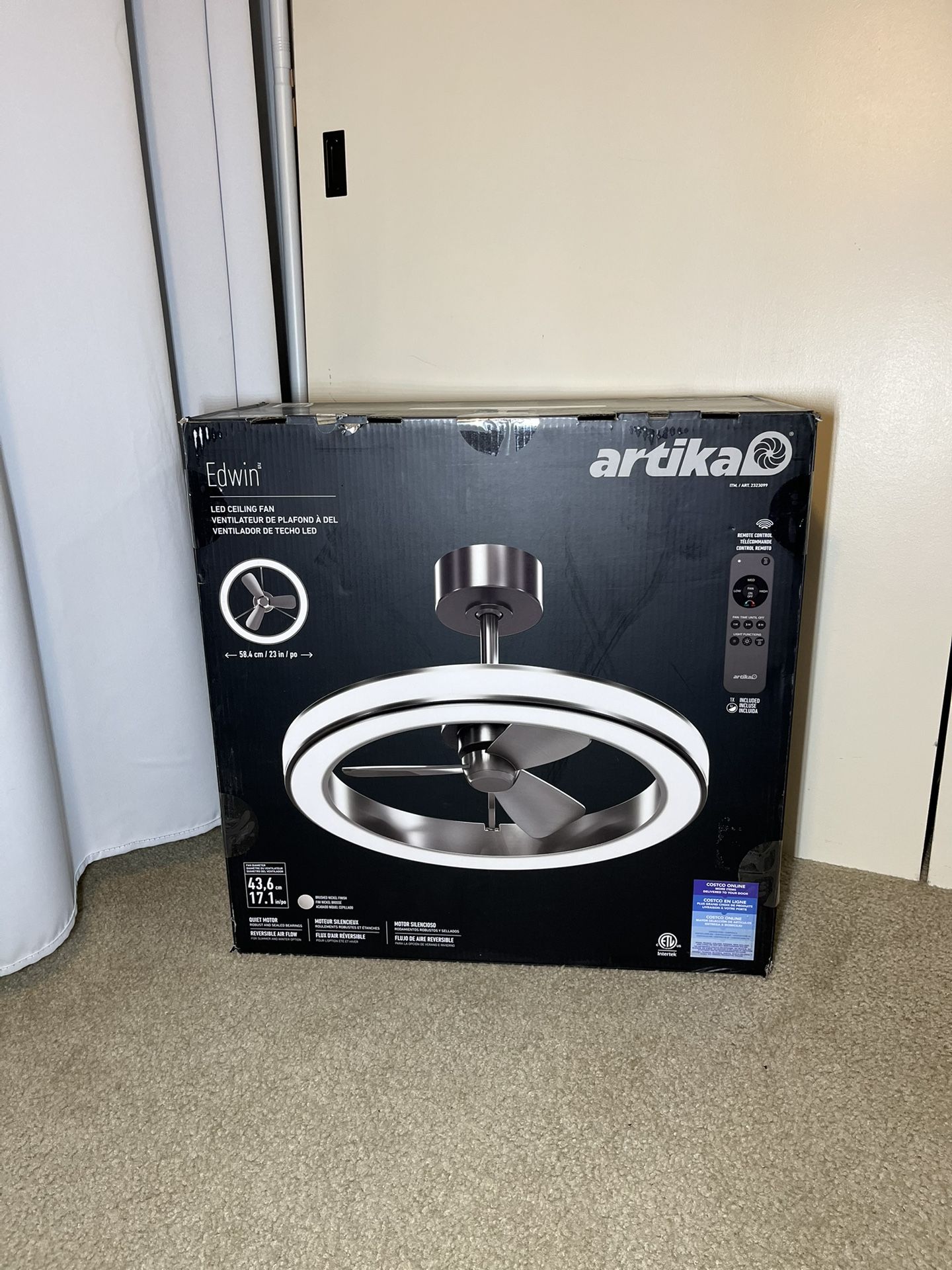 New in a sealed box Artika Edwin 23" LED Chandelier Ceiling Fan
