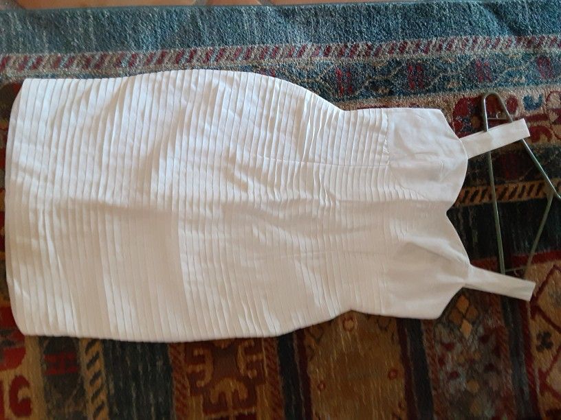 Party White Linen Ladies Dress 5/6