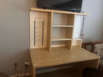 Nice wood desk.