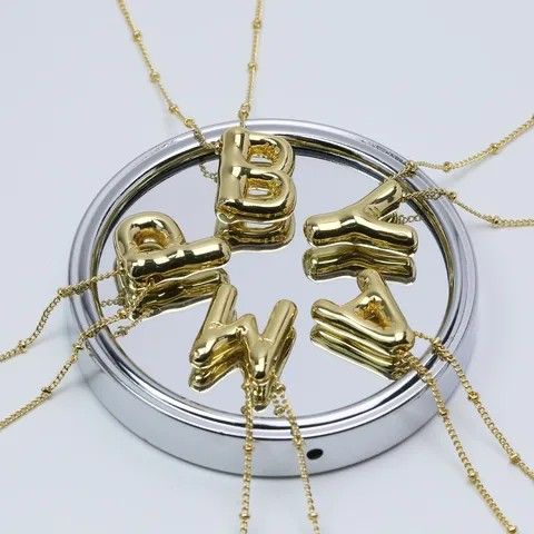 Hip Hop Balloon Letter Iced Out Initial Letter Pendant.