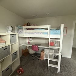 Twin loft bed With Desk 