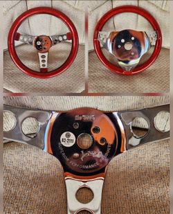 Vintage Donut Red Steering Wheel street rod rat rod NOS