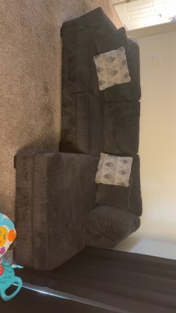 Charcoal Gray L shaped couch