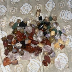 Mixture Of Raw And Tumble Rocks