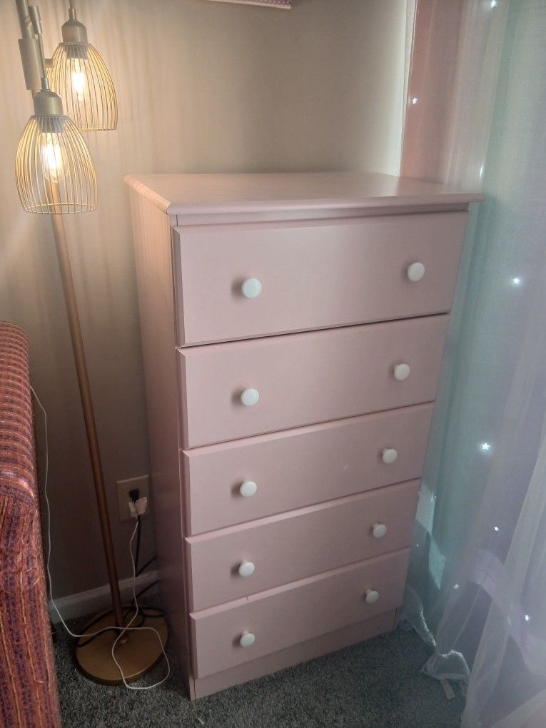 Pink Tall Dresser