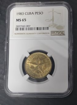 1 Peso 1983 Star Cuba MS 65
