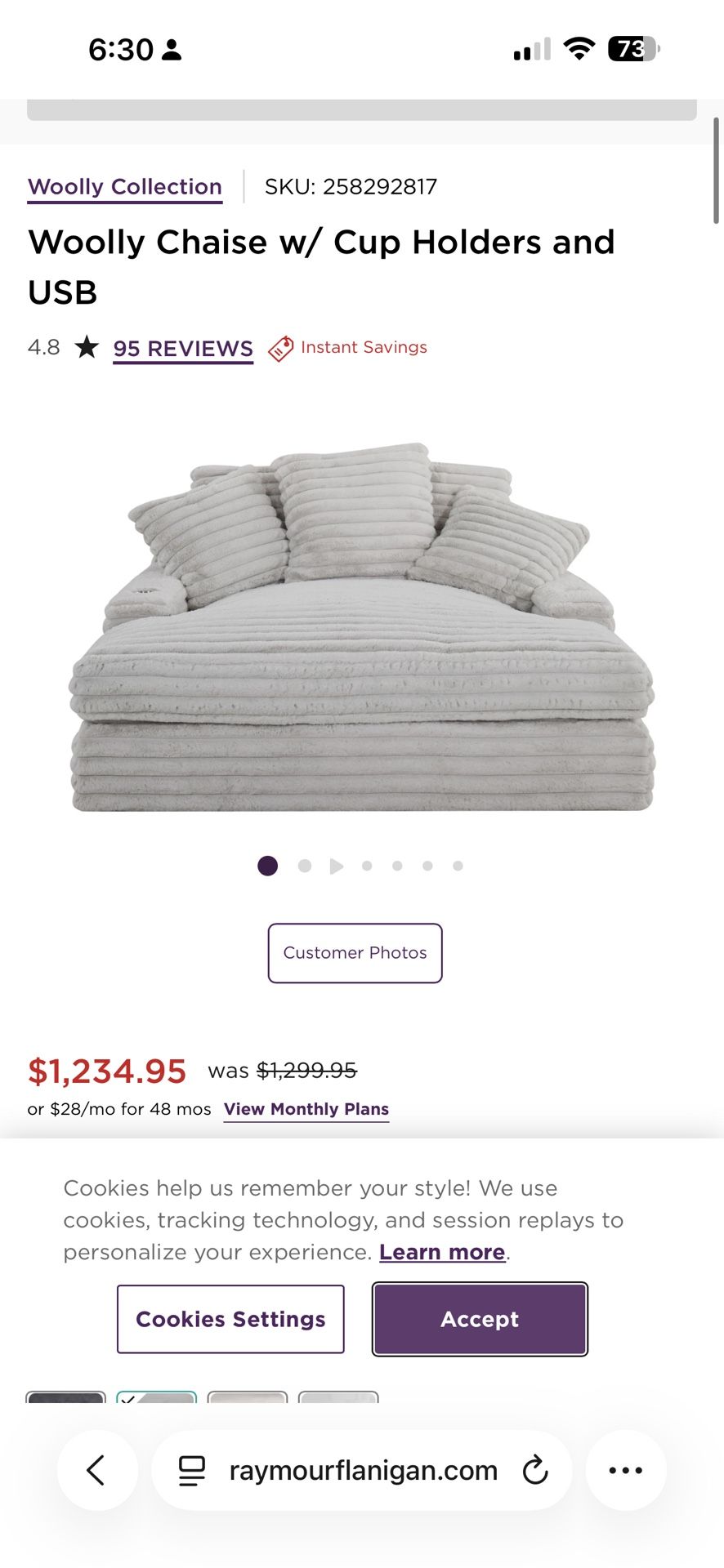 Woolly Chaise Love Seat