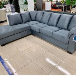 Darcy Steel RAF or LAF Sectional / couch /Living room set