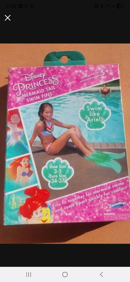 Child Ariel Mermaid Fin Size 3-5